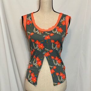 Women’s Diesel Sleeveless Orange Tee Sz Xs